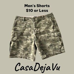 Soft Cotton Mens Relaxed Fit Camo Multi Pocket Cargo Shorts Size 38/10